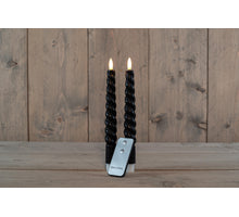 DINERKAARS B.O. 2ST ZWART SWIRL WAX 23CM 3D LONT MET AFSTANDSBEDIENING 2X2AAA