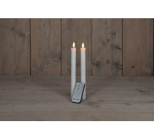 DINERKAARS B.O. 2ST WIT RUSTIEK WAX 23CM 3D LONT MET AFSTANDSBEDIENING 2X2AAA