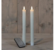 DINERKAARS B.O. 2ST IVOOR RUSTIEK WAX 23CM 3D LONT MET AFSTANDSBEDIENING 2X2AAA