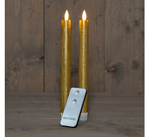 DINERKAARS B.O. 2ST GOUD RUSTIEK WAX 23CM 3D LONT MET AFSTANDSBEDIENING 2X2AAA