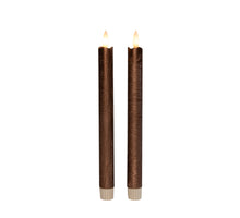 DINERKAARS RUSTIEK WAX 3D VLAM OP 2X2AAA BATTERIJ MET AFSTANDSBEDIENING 23CM BRONS 2 STUKS