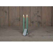 DINERKAARS B.O. 2ST JADE GROEN RUSTIEK WAX 23CM 3D LONT MET AFSTANDSBEDIENING 2X2AAA