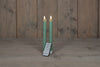 Dinner Candle BO 2 Pieces Jade Green Rustic Wax 23cm 3D Wick with 2x2AAA Remote Control