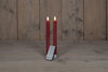 DINNER CANDLE BO 2PCS BORDEAUX RUSTIC WAX 23CM 3D WICK WITH REMOTE CONTROL 2X2AAA