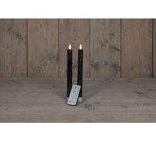 DINERKAARS B.O. 2ST ZWART RUSTIEK WAX 23CM 3D LONT MET AFSTANDSBEDIENING 2X2AAA