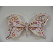 poly vlinder o/c glitter roze 20x15cm