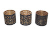 Tealight Holder Tolgoi 3 assorted 6x4x6cm Black/Gold