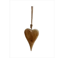Pendant Heart Wood 8x2x15cm Natural