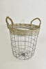 Wicker basket metal gray D20 H20cm