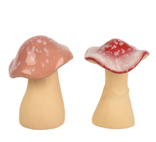 Paddenstoel keramiek reactive glaze 2ass roze/kleur(en) D.7.5cm x H.10.6cm