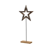 Ster mdf enamel finishw silver foil mdf base black iron stick fsc mix 70% bruin L.20cm x W.5.5cm x H.46cm