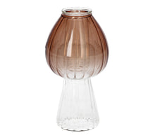 Kandelaar Paddenstoel Morel D6.5 H12.3cm Bruin/Helder Glas