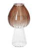 Kandelaar Paddenstoel Morel D6.5 H12.3cm Bruin/Helder Glas