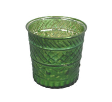 Theelichthouder Rainbow met patroon mat groen D8 H8 cm