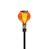 LUCHTBALLON SOLAR OP STEKER  12LED MET VLAMEFFECT 11X57CM GEEL/ORANJE