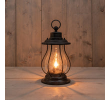 Solar Vintage Lantern 22 LED/17x17x31cm with Flame Effect
