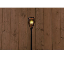 SOLAR FAKKEL MET VLAMEFFECT ZWART 12LED/10X61CM
