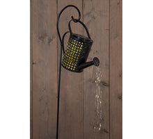 Watering Can Solar LED 23.5x10x15cm on Stick Black