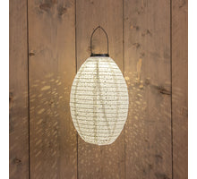 SOLAR LAMPION 22X32CM WIT / MARRAKESH