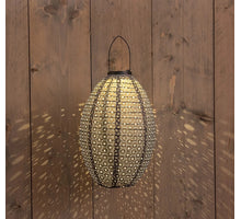SOLAR LAMPION 22X32CM GRIJS / MARRAKESH