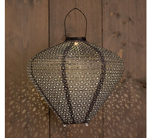 SOLAR LAMPION 33X29CM GREY / MARRAKESH