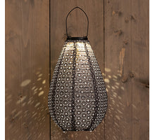 SOLAR LAMPION 20X29CM GRIJS/MARRAKESH