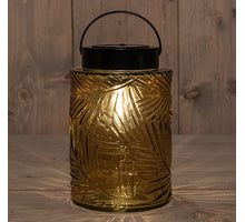 SOLAR GLAZEN RETRO LAMP AMBER  12,5X20CM