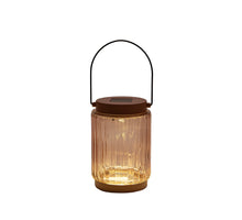 LANTAARN SOLAR 1LED GLAS 8.5X12CM TERRA ( 2V-25MA SOLAR)