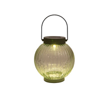 LANTAARN SOLAR 1LED GLAS 14,5X15CM OLIJF ( 2V-25MA SOLAR)
