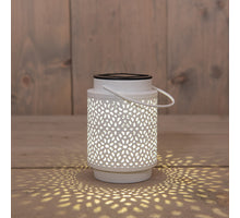 Solar Lantern 1 LED Metal 8.5x8.5x12cm White