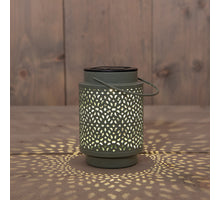 Solar Lantern 1 LED Metal 8.5x8.5x12cm Olive