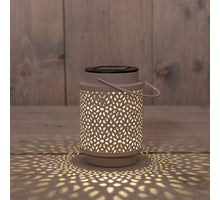 Solar Lantern 1 LED Metal 8.5x8.5x12cm Sand