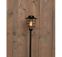 SOLAR LANTAARN ZWART OP STEKER 15X58CM MET LED FILAMENT
