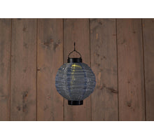 SOLAR LAMPION GRIJS 20CM LED WARM WIT