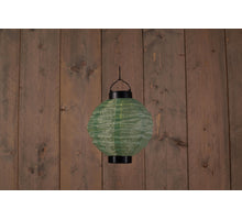 SOLAR LAMPION GROEN 20CM LED WARM WIT