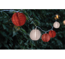 10 LED SOLAR LAMPIONNEN WIT /OUD-ROZE /BORDEAUX 8CM