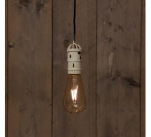 SOLAR RETRO LAMP OUD WIT  6X19,5CM