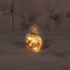BO GLASS EGG WITH FEATHERS 7X10CM IN DISPLAY