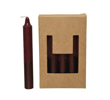 Giftbox a 10 Kaars wax dipped metallic - dia1.3-H10.5cm - mahonie