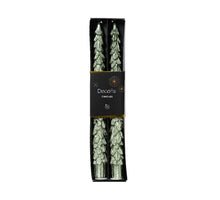 Set/2 Dinnerkaars wax ''boom'' wit mint D2,2 H25cm