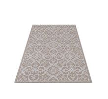 BUITENTAPIJT TAUPE-WIT 118X180CM GERECYCLED