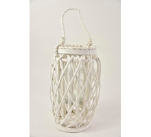 Lantaarn Dave willow met hengsel wit D18 H30/50cm