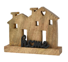 Deco huis mangohout ''home'' naturel 20x5x16cm