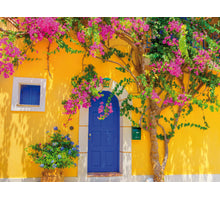 BUITEN CANVAS 58X78CM ITALIAANS GEEL HUIS