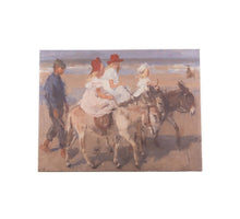 BUITEN CANVAS 58X78CM EZELTJE RIJDEN LANGS HET STRAND - ISAA