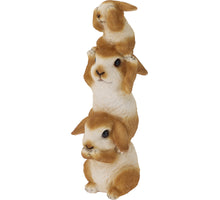 KONIJNEN HOREN,ZIEN,ZWIJGEN POLYSTONE 12X10,5X29,5CM