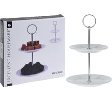 ETAGERE 2 LAAGS PORSELEIN WIT D15/13 H22CM