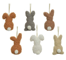 Konijn polyester 6 assortie 6x3x11cm