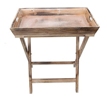 Houten tafel/tray op voet 55x40cm naturel-wash
