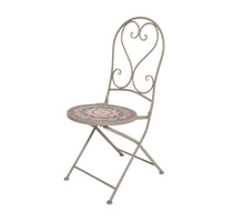 Bistrostoel narbonne ijzer outdoor taupe mozaïek 46x39x93cm